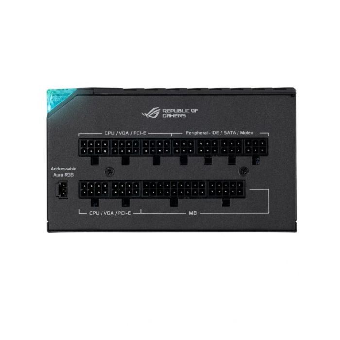 Блок живлення ASUS ROG THOR (850W), >90%, 80+ Platinum, 135мм, 1xMB 24pin(20+4), 2xCPU 8pin(4+4), 6xMolex, 10xSATA, 83xPCIe 8pin(6+2), Fully Modular, ARGB, ROG-THOR-850P2-GAMING