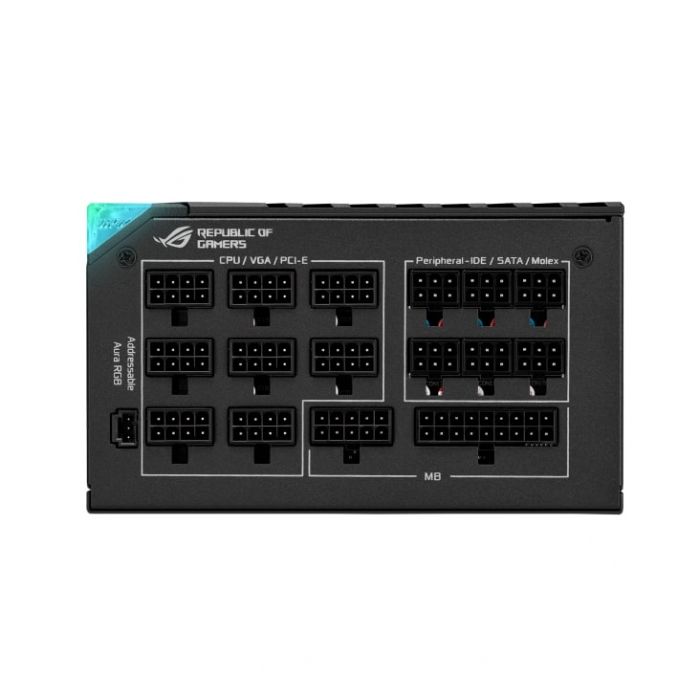 Блок живлення ASUS ROG THOR (1000W), >90%, 80+ Platinum, 135mm, 1xMB 24pin(20+4), 2xCPU 8pin(4+4), 6xMolex, 12xSATA, 8xPCIe 8pin(6+2), Fully Modular, ARGB, ROG-THOR-1000P2-GAMING