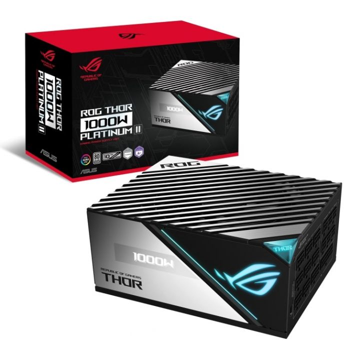 Блок живлення ASUS ROG THOR (1000W), >90%, 80+ Platinum, 135mm, 1xMB 24pin(20+4), 2xCPU 8pin(4+4), 6xMolex, 12xSATA, 8xPCIe 8pin(6+2), Fully Modular, ARGB, ROG-THOR-1000P2-GAMING