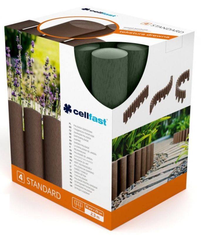 Газонна огорожа Cellfast STANDARD, 4 елементи, 2.3м, зелений