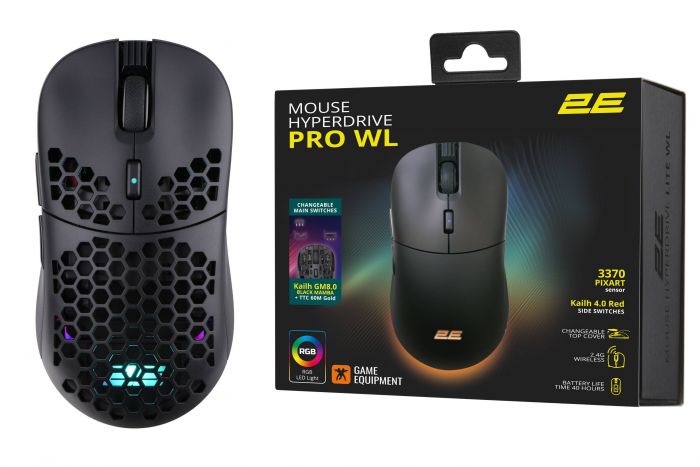 Миша 2E GAMING HyperDrive Pro WL, RGB Black