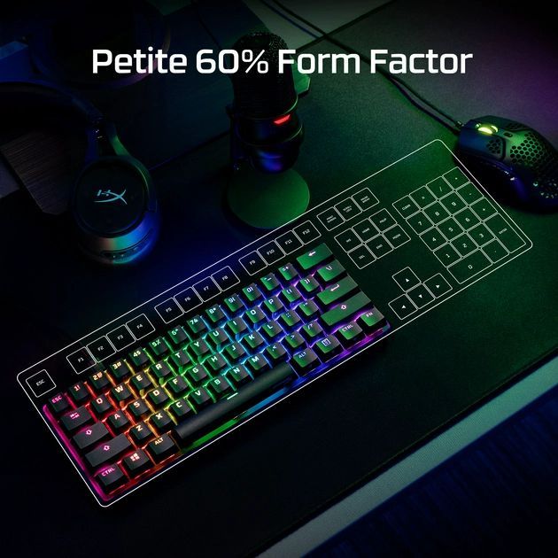Клавіатура HyperX Alloy Origin 60 Red USB RGB ENG/RU Black