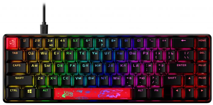 Клавіатура HyperX Alloy Origins 65 Red USB RGB ENG/RU, Black