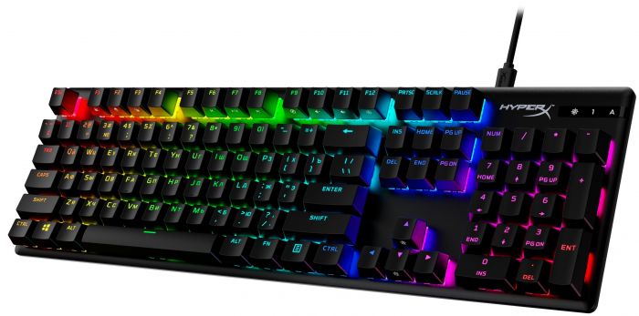 Клавіатура HyperX Alloy Origins Aqua USB RGB PBT ENG/RU, Black