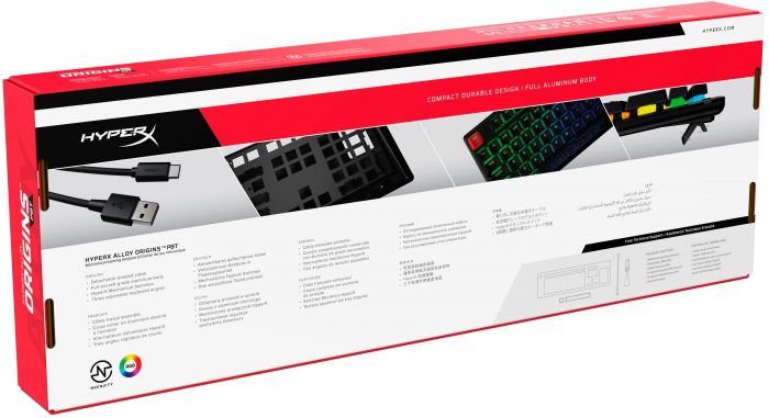Клавіатура HyperX Alloy Origins Red USB RGB PBT ENG/RU, Black