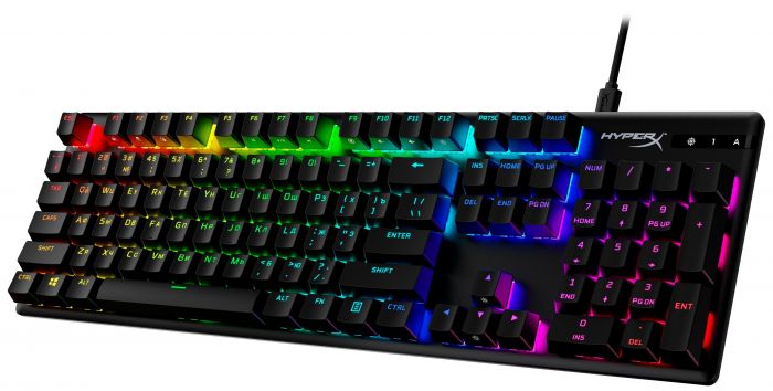Клавіатура HyperX Alloy Origins Red USB RGB PBT ENG/RU, Black