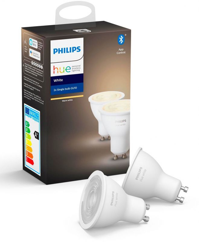 Набір Philips Hue (Bridge, лампа GU10 White 2шт)