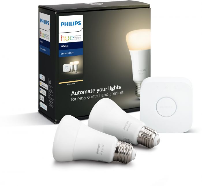 Набір Philips Hue (Bridge, лампа E27 White 2шт, лампа E14 White 2шт)