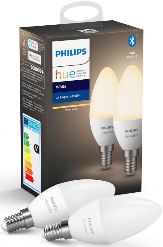 Набір Philips Hue (Bridge, лампа E27 White 2шт, лампа E14 White 2шт)