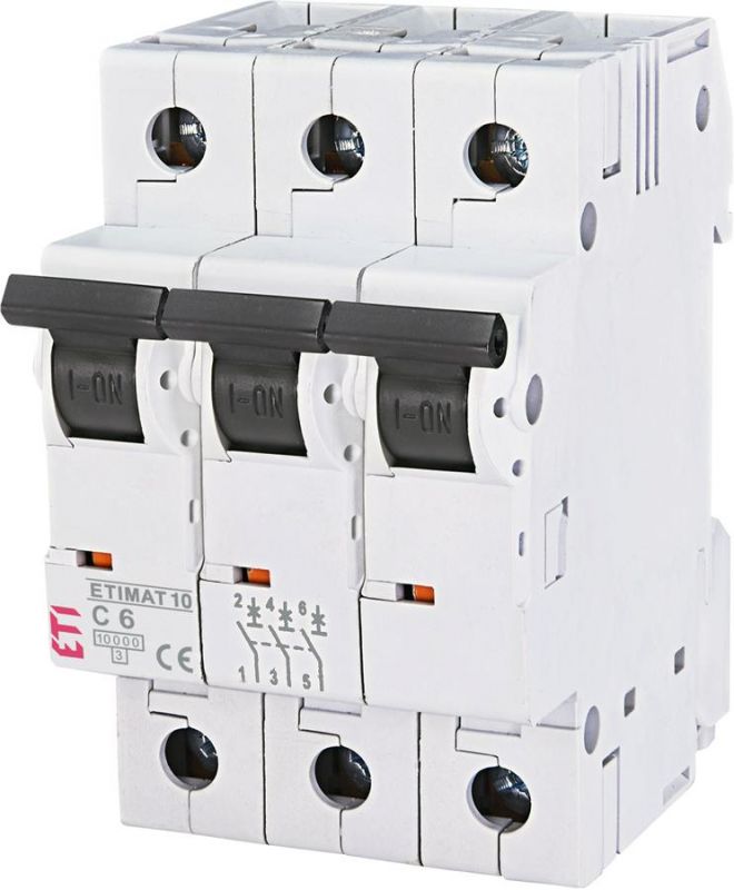 Авт. вимикач ETI ETIMAT 10 3p C 6А (10 kA)