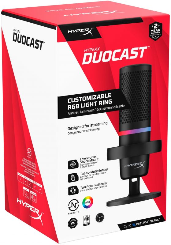 Мікрофон HyperX DuoCast RGB, Black