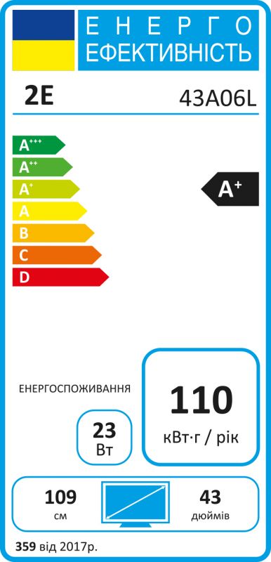 Телевізор 43" 2E LED 4K 50Hz Smart Android, Black