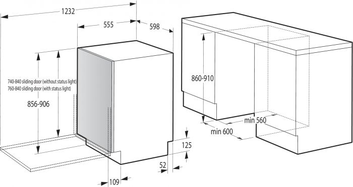 Посудомийна машина Gorenje GV693C60XXL вбудовувана, 16компл, інверторн, A+++, 60см, TotalDry, 3 кошики, білий
