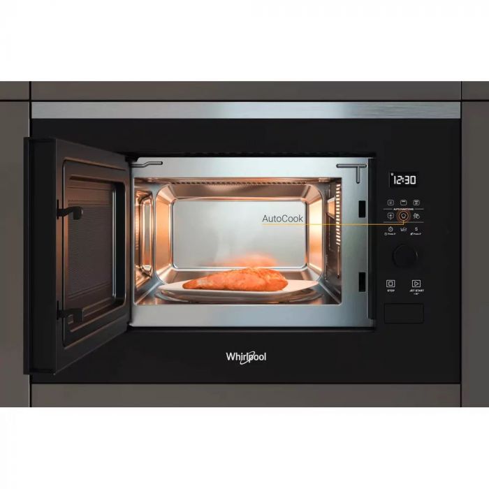 Мікрохвильова піч Whirlpool вбудовувана, 20л, електронне упр., 800Вт, дисплей, чорний