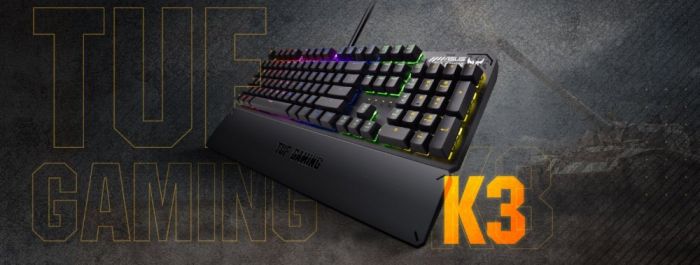 Клавіатура ASUS TUF Gaming K3 RGB 104key Kailh BN USB UA Black
