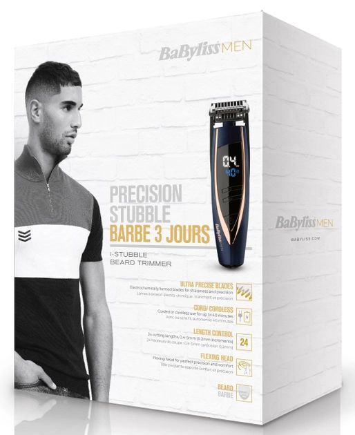 Тример для стрижки бороди Babyliss E879E, 2 насадки, чорний