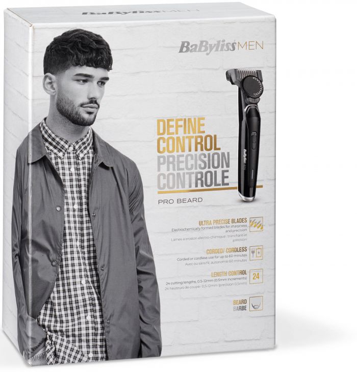 Babyliss, T881E, Тример для стрижки бороди, 1 насадка, чорний