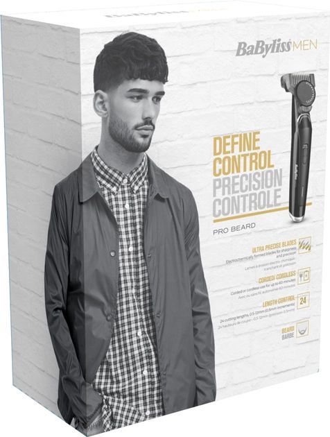 Babyliss, T881E, Тример для стрижки бороди, 1 насадка, чорний