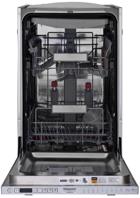 Посудомийна машина Hotpoint вбудовувана, 10компл., A++, 45см, дисплей, 3й кошик, білий