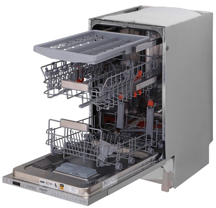 Посудомийна машина Hotpoint вбудовувана, 10компл., A++, 45см, дисплей, 3й кошик, білий