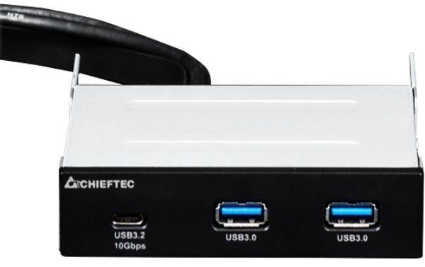 USB хаб CHIEFTEC MUB-3003C для 3.5" відсіків фронтальних панелей корпусів, 2xUSB 3.1 Gen.1 / 1xUSB 3.1 Gen.2 Type-C,RETAIL