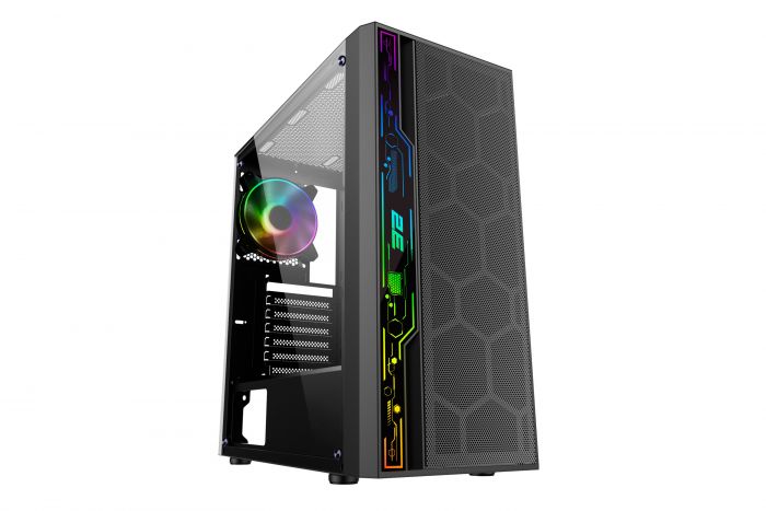 Корпус 2E GAMING SPERO G2052, без БЖ, 2xUSB 3.0, 1xUSB 2.0, 1x120mm ARGB fan, ARGB strip, TG Side Panel, ATX, Black