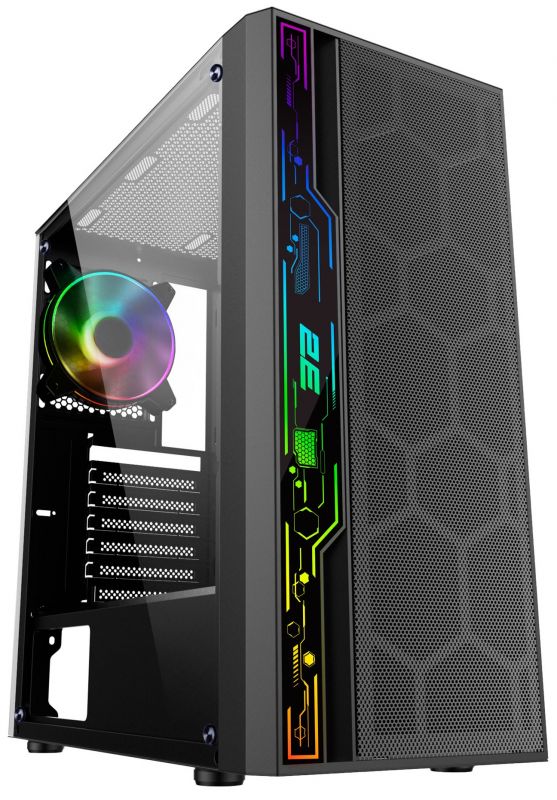 Корпус 2E GAMING SPERO G2052, без БЖ, 2xUSB 3.0, 1xUSB 2.0, 1x120mm ARGB fan, ARGB strip, TG Side Panel, ATX, Black