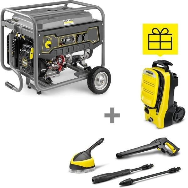 Генератор Karcher PGG 3/1 бензиновий, 230В, електростарт, max 3кВт, AVR + Мінімийка високого тиску Karcher K4 COMPACT, 130 бар, 1.8кВт
