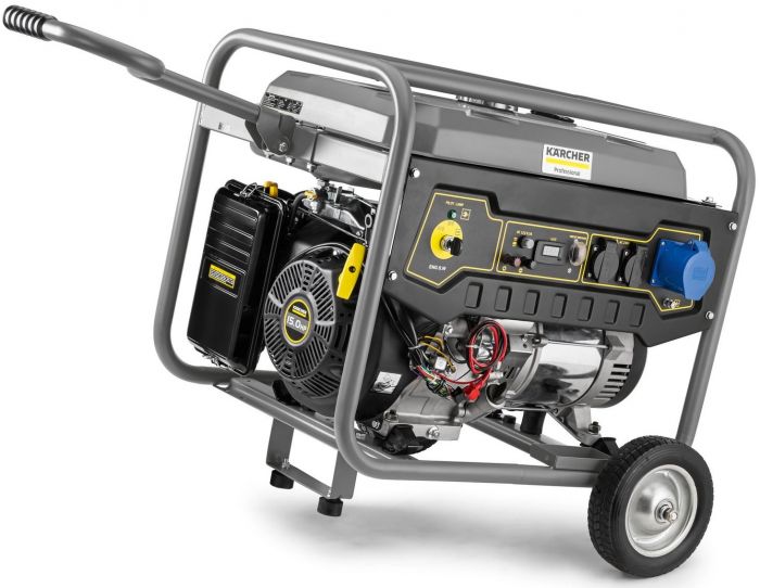 Генератор Karcher PGG 6/1 бензиновий, 230В, електростарт, max 5.5кВт, 13л.с., AVR + Мінімийка високого тиску Karcher K5, 145 бар, 2.1кВт