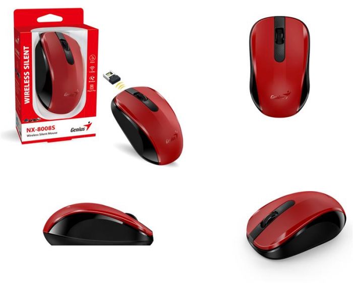 Миша Genius NX-8008S Silent WL Red