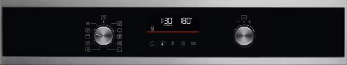 Духова шафа Electrolux електрична, 65л, A+, дисплей, конвекція, піроліз, телескопічні напрямні, чорний+нерж