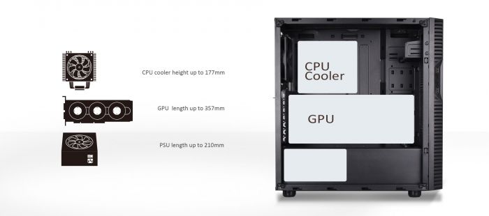 Корпус SilverStone PS14B-E, без БЖ, 2xUSB3.0, Steel Side Panel, ATX, Black