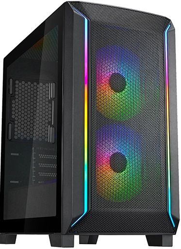 Корпус SilverStone  FARA FA312Z-BG, без БЖ, 2xUSB3.0, 2x140mm ARGB fan, TG Side Panel, mATX, Black