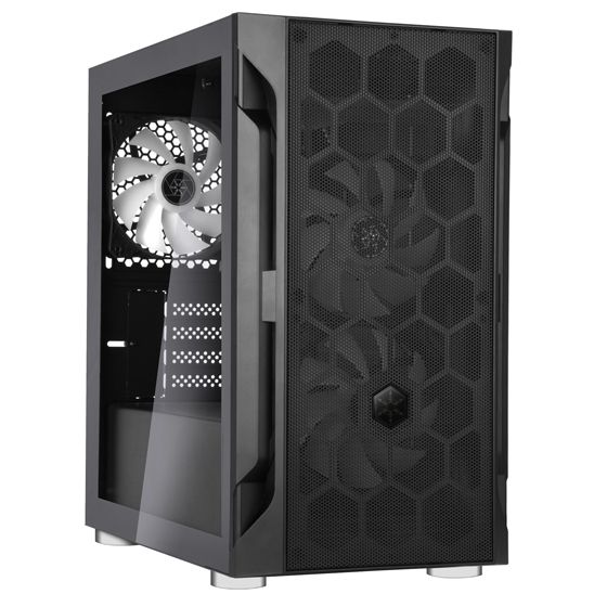 Корпус SilverStone FARA FAH1MB-PRO, без БЖ, 1xUSB3.0, 2xUSB2.0, 3x120mm ARGB fan, TG Side Panel, mATX, Black