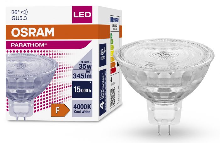 Лампа світлодіодна OSRAM LED MR16 12V 3.8W (345Lm) 12V 4000K GU5.3