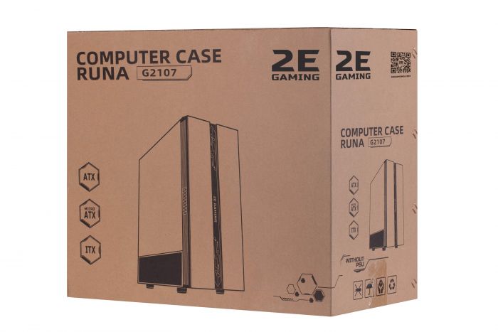 Корпус 2E Gaming Runa G2107, без БЖ, 1xUSB 3.0, 2xUSB 2.0, 1x120mm ARGB, ARGB strip, TG Side Panel, ATX, чорний