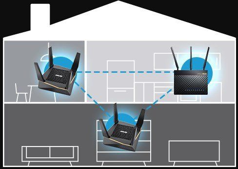 Маршрутизатор ASUS RT-AX92U 2PK AX6100 4xGE LAN 1xGE WAN 1xUSB3.1 1xUSB2.0  OFDMA MESH Gaming