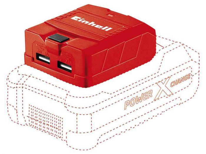 Зарядний пристрій USB для акумуляторів Einhell TE-CP 18 Li USB - Solo акум., PXC, 18В, 2хUSB, 1А/2.1А, 0.06 кг