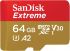 Карта пам'яті SanDisk microSD   64GB C10 UHS-I U3 R170/W80MB/s Extreme V30 + SD