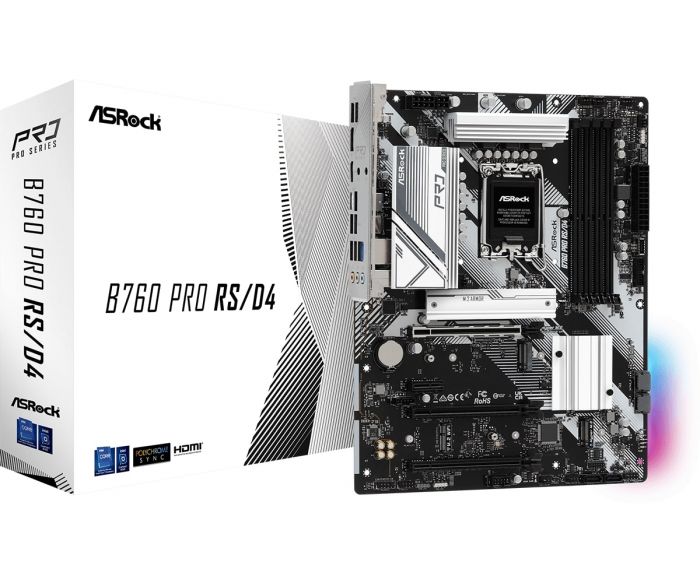 Материнська плата ASRock B760 Pro RS/D4 s1700 B760 4xDDR5 HDMI DP ATX