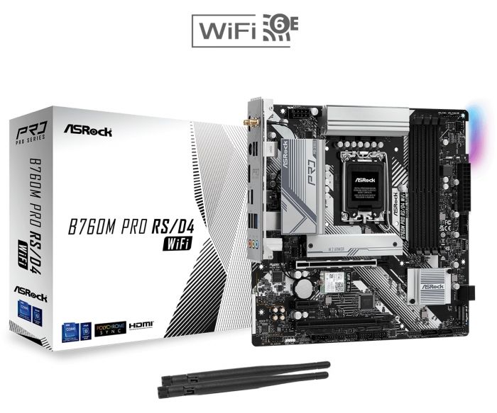 Материнська плата ASRock B760M PRO RS/D4 s1700 B760M 4xDDR4 HDMI DP mATX