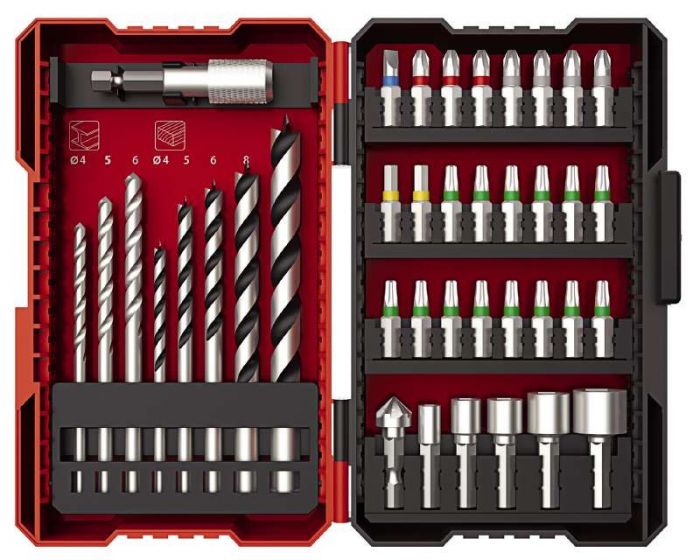 Шуруповерт-дриль Einhell TE-CD 18/2 Li +39, 1x2,5 Ah, PXC, 18В, 2.5 Аг, 44 Нм, набір біт і свердл, кейс, 1.1 кг