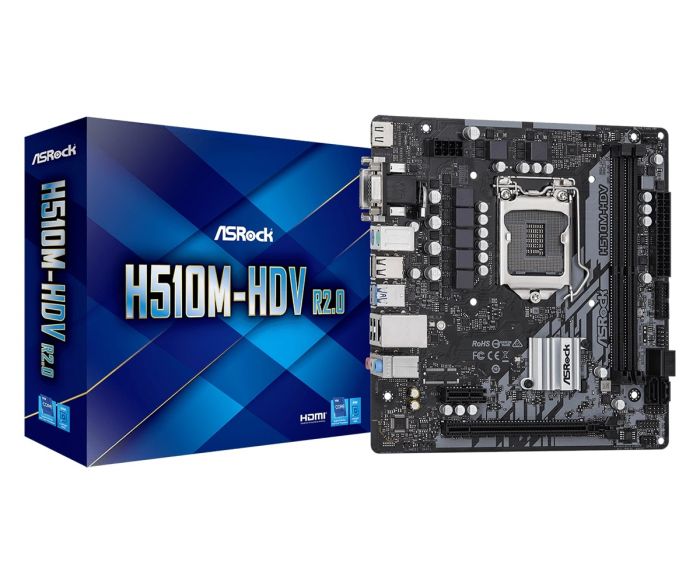 Материнська плата ASRock H510M-HDV_R2.0 s1200 H510M 2xDDR4 HDVI mATX