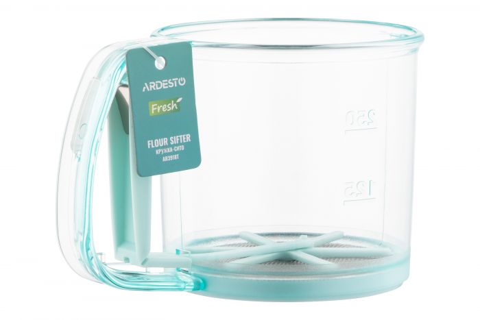 Кружка-сито Ardesto Fresh, 9,5 см, блакитний, пластик