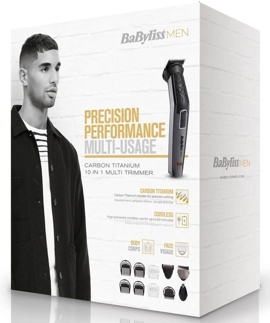 Набір для стрижки волосся Babyliss, MT727E, 10 в 1, 10 насадок, cірий