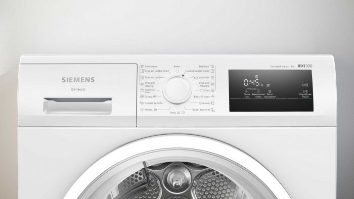 Сушильна машина Siemens тепловий насос, 8кг, A++, 60см, дисплей, білий
