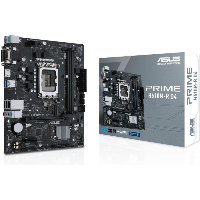 Материнcька плата ASUS PRIME H610M-R D4-SI s1700 H610 2xDDR4 M.2 HDMI VGA DP mITX WHITE BOX WITH ACCESSORY