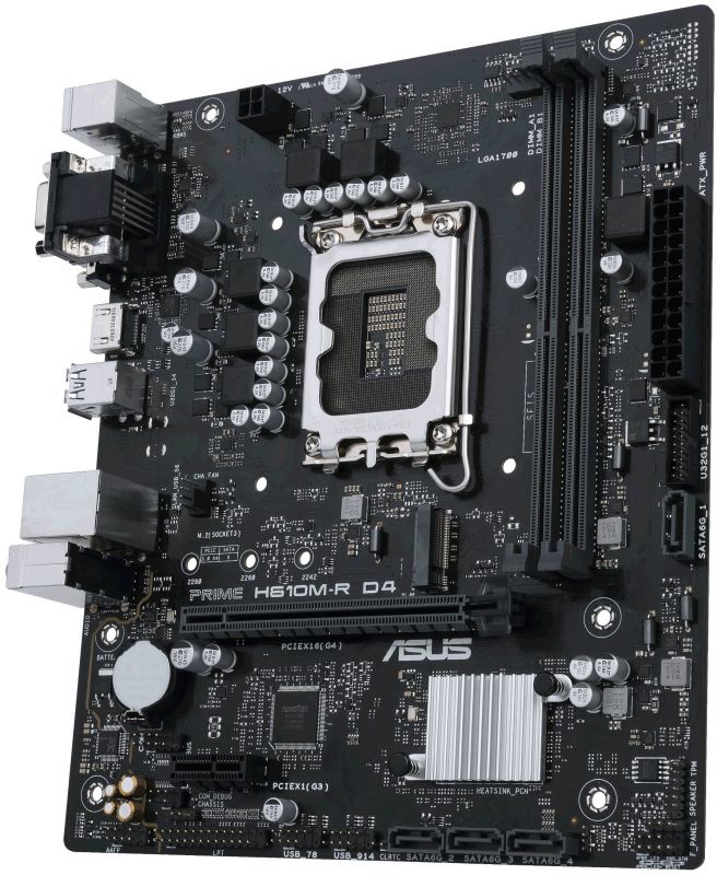 Материнcька плата ASUS PRIME H610M-R D4-SI s1700 H610 2xDDR4 M.2 HDMI VGA DP mITX WHITE BOX WITH ACCESSORY