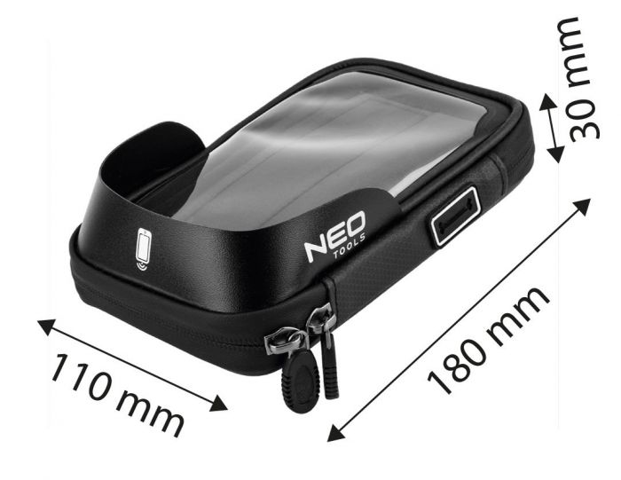 Сумка велосипедна Neo Tools з тримачем для смартфона до 6", водонепроникна, чорний