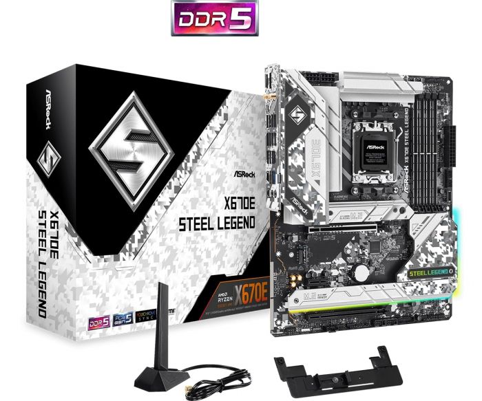 Материнська плата ASRock X670E_STEEL_LEGEND sAM5 X670 4xDDR5 M.2 HDMI DP ATX